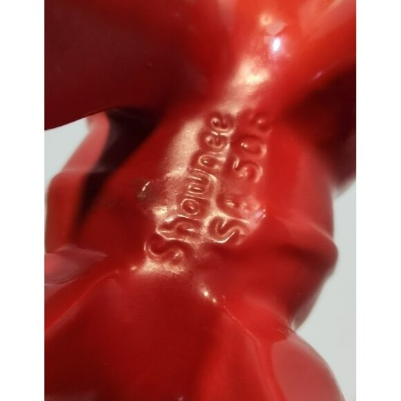 Vintage Shawnee Pottery Red Pony w/Curly Mane/Tail Planter 8" Tall by 9.5" Long - Picture 12 of 14